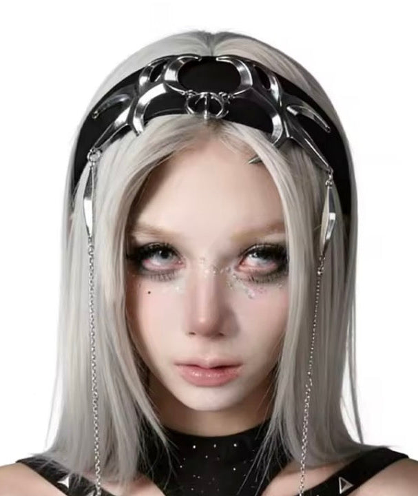 Edgy Punk Headband with Chains