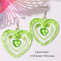 Pink Acrylic Heart Earrings
