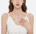 Pink Rope Heart Pendant Necklace